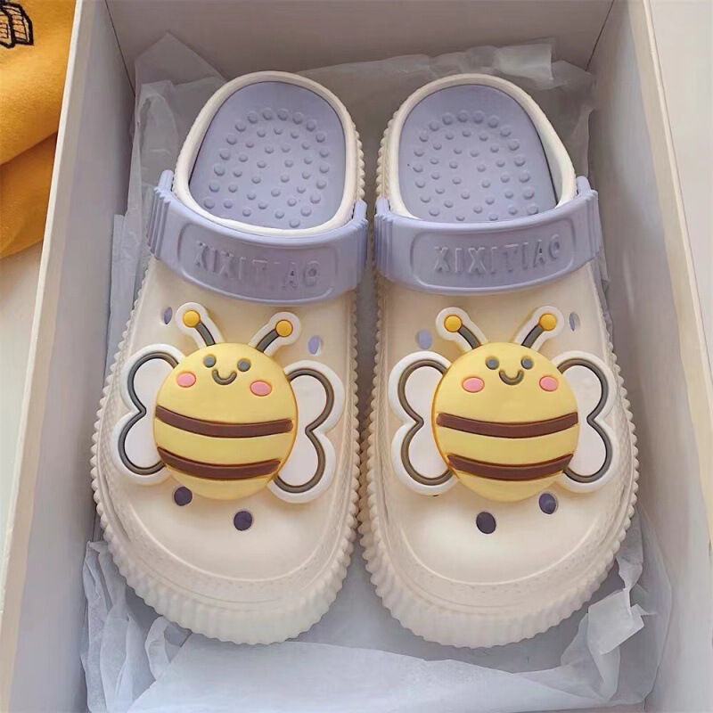 Women's Platform Sandals with Height Increase, Outdoor High-Heeled Clogs, DIY Non-Slip Closed-Toe Beach Sandals, Student Slippers