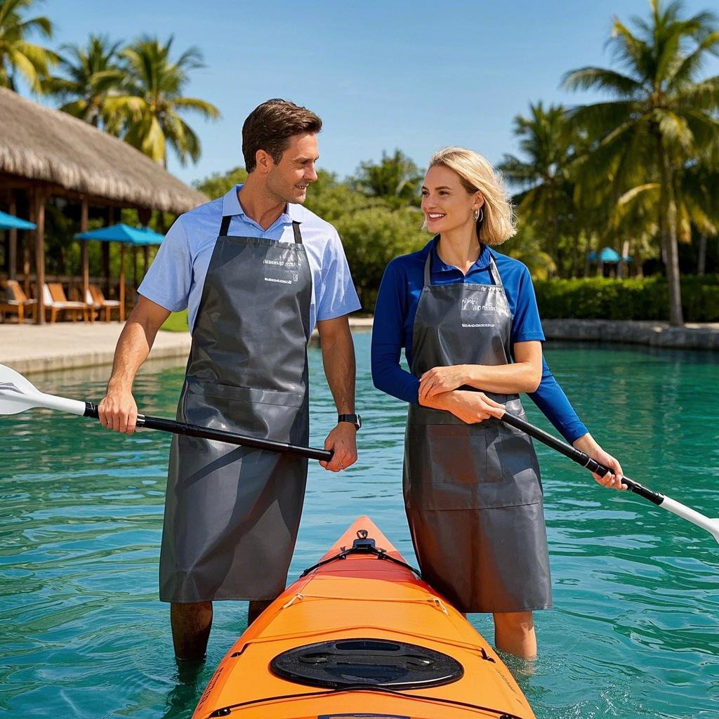 여분의 두꺼운 PVC 산업용 앞치마 도매 수생 어류 도축 방유 방수 연장 및 넓어진 두꺼운 쇠고기 힘줄 허리