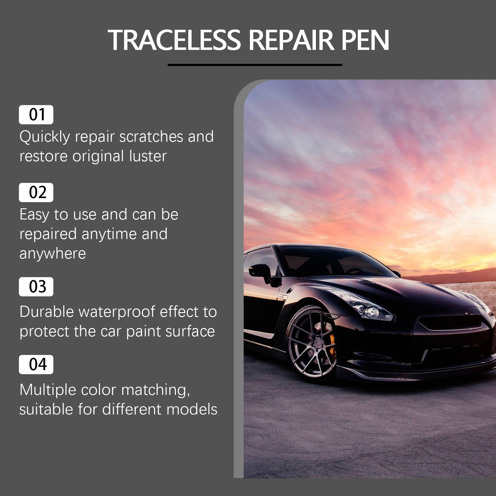 rayhong car touch-up pen, car scratch repair and restoration, car color care pen