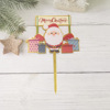 Color Seal Santa Party Cake Cake Account Christmas Cartoon English Acrylic Club Party Cake Decoration Flag