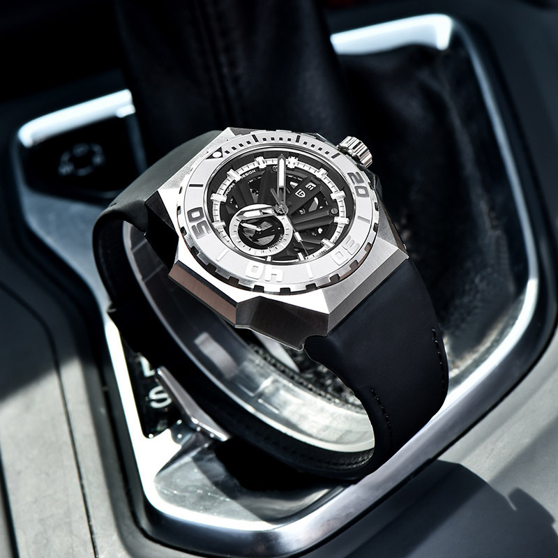 Pagani bojiani YS007 reloj de hombre dial grande reloj mecánico automático creativo reloj de hombre de acero inoxidable hueco