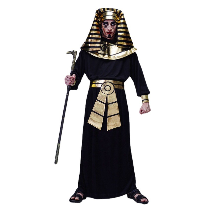 Adulto de los hombres de Halloween faraón egipcio traje de fiesta egipcio masculino rey traje de la etapa Cosplay