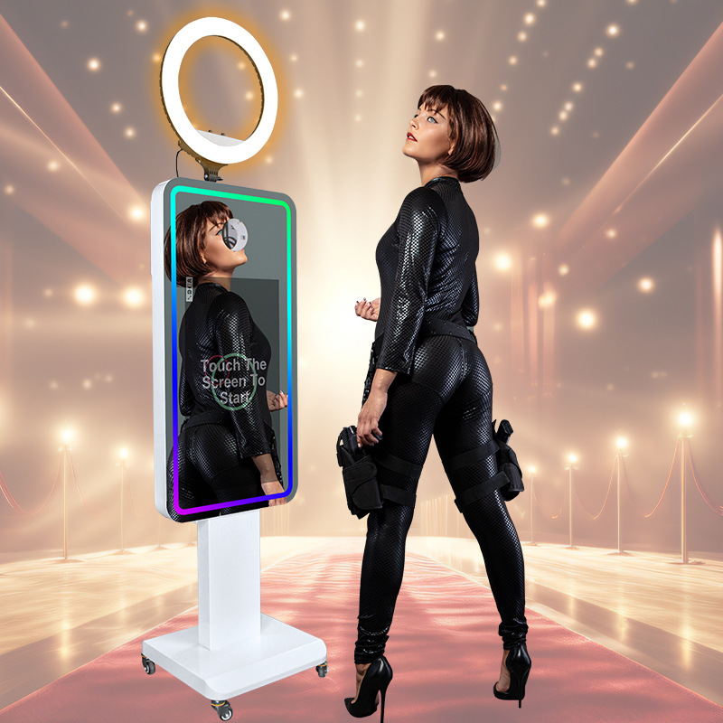 Popular Overseas Product 21.5inch Mirror Photo Booth for Weddings, Parties, Festivals, Anniversaries, Instant Printing