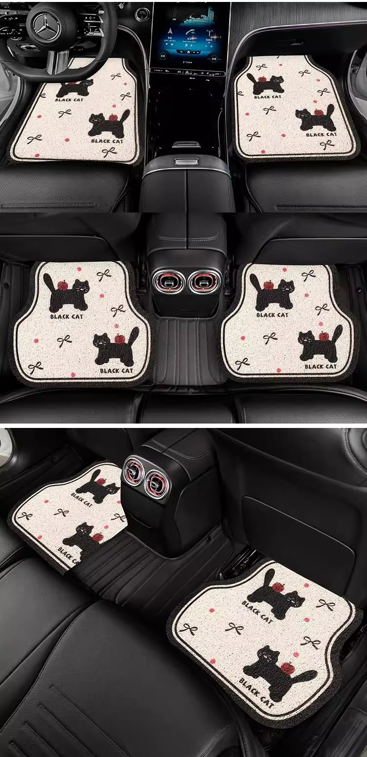 Dropshipping Cartoon Dopamine Car Floor Mat Wire Loop Floor Mat Mud Scraper Colorful Stain-Resistant Wear-Resistant Easy to Care for