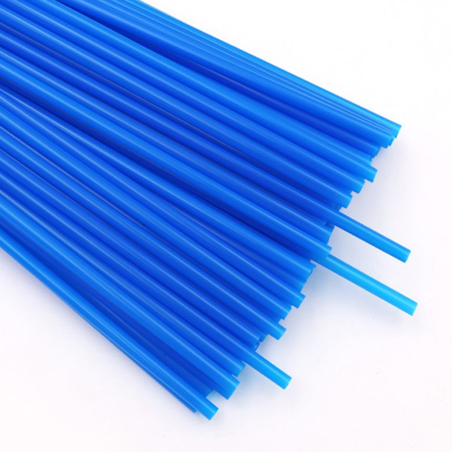Paja de plástico desechable transfronteriza 6*260mm tubo recto PP niños hechos a mano material de bricolaje decoración de cóctel 12 colores