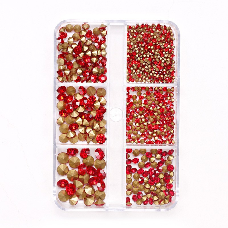 Diamante inferior de 6 puntos de cuadrícula#rojo brillante