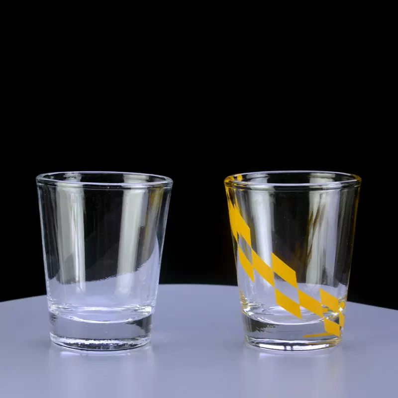 高白料2OZ玻璃小酒杯 厚底烈酒杯 白酒杯shotglass  可定制LOGO