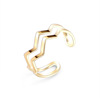 Fashionable wavy one size ring, jewelry, accessory, Korean style, simple and elegant design, 750 sample gold