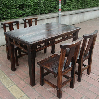 定制大排档餐厅吃饭桌椅商用八仙桌中式八仙桌椅木屋烧烤火锅桌子