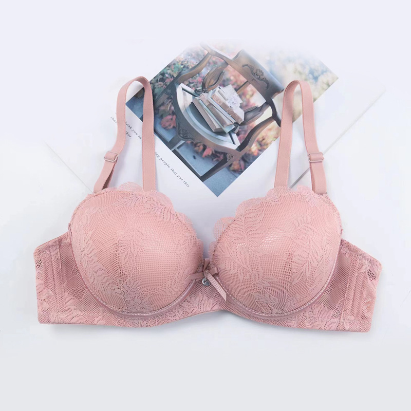 Pequeño pecho para reunir sexy damas sujetador delgado debajo de la banda gruesa de acero de la fábrica de ropa interior en stock sujetador del sudeste asiático