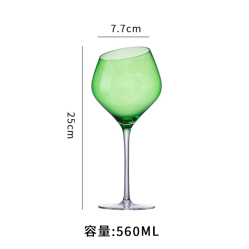 컬러 레드 와인 잔 "560ml HJY-1369" 그린