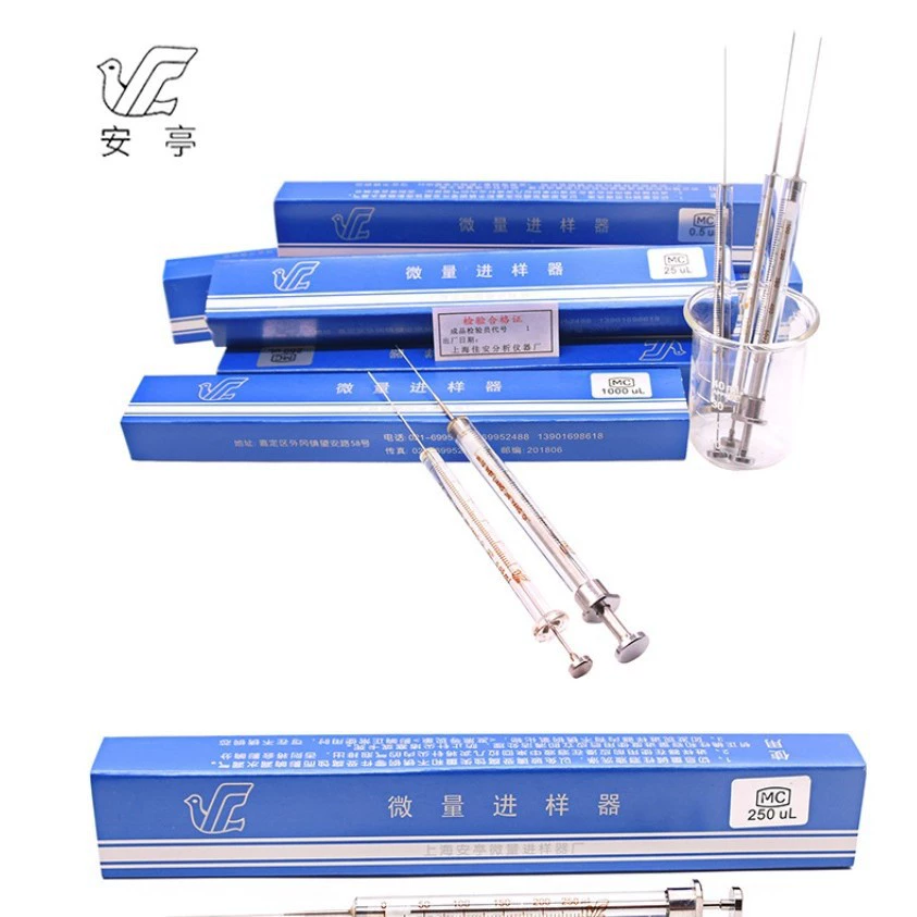 Шанхайский микроинжекторный шприц для жидкостной хроматографии с плоской головкой 0,5-1000 мкл