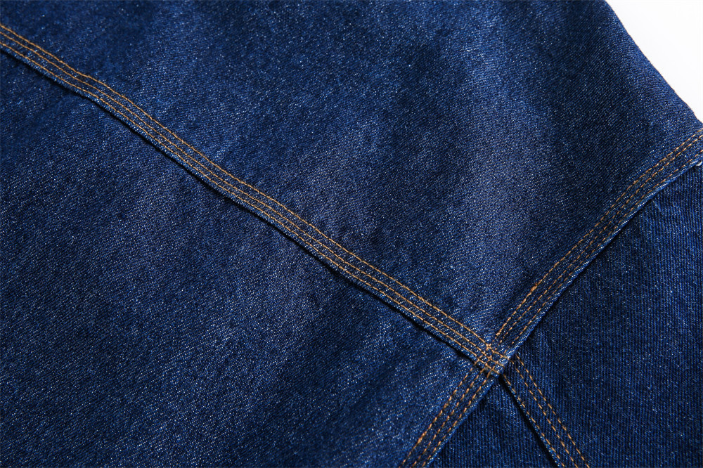 Men's Stylish Denim Work Jacket Ith Multi-Pocket Design, High Street Fashion, Double-Layer Collar, Punk Style, Loose Fit For Casual Wear_voghion.com