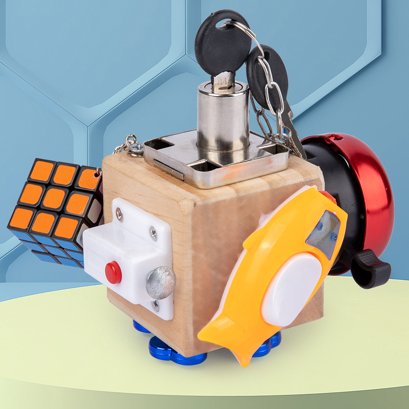 Multifuncional caja ocupada Montessori ocupado tablero música órgano desbloqueo juego educación temprana padre-hijo mesa interactiva juguete