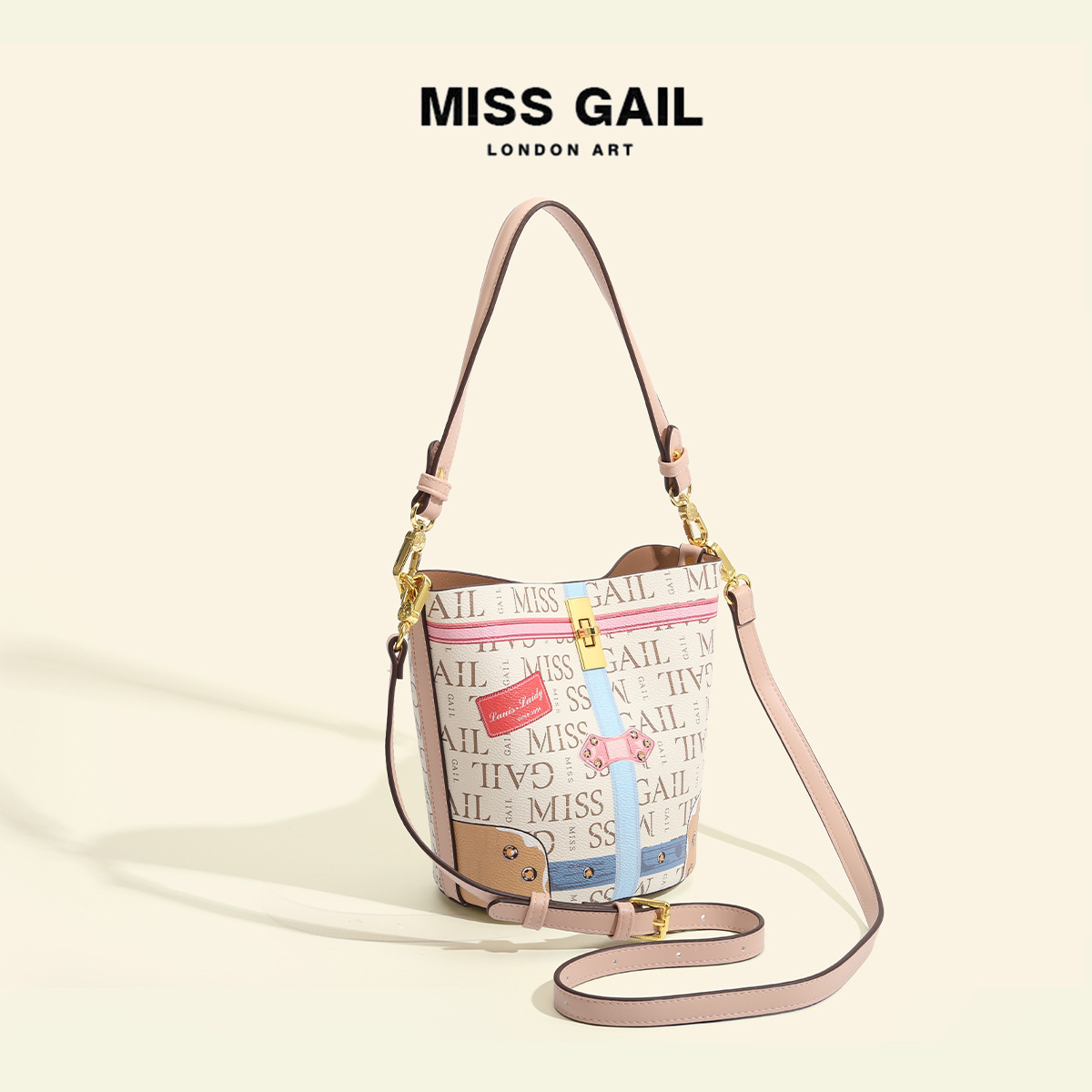 Internet Popular Fashion Letter Bucket Bag 2023 Summer New All-match Leisurely Crossbody Women's Bag