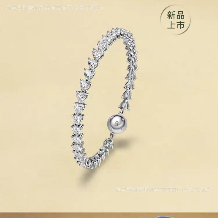 [New Product] Hefang Jewelry Sparkling Heart Bracelet - Light Luxury, Niche, Exquisite, High-End Jewelry Gift for Women