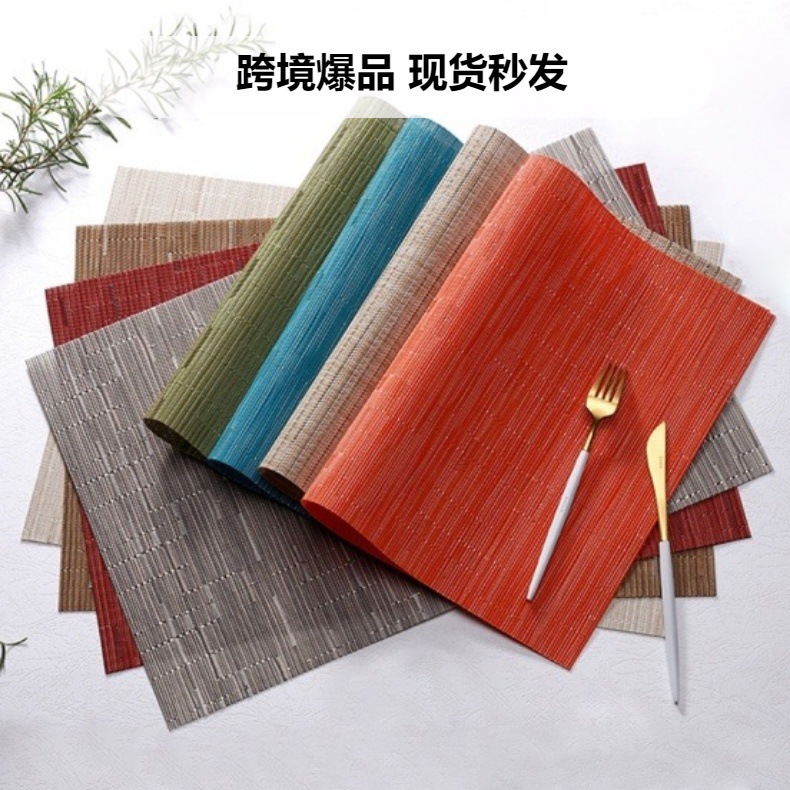 亚马逊爆品竖向竹节系列特斯林餐垫防水防油餐垫欧式西餐垫隔垫餐详情1