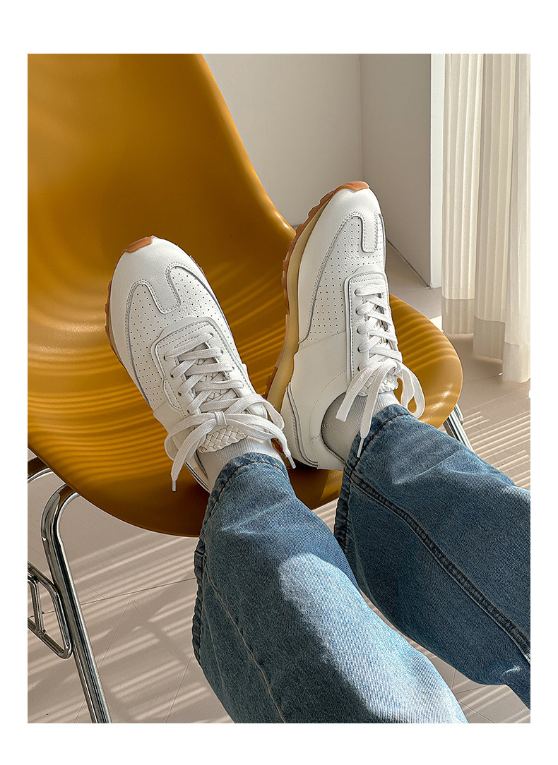 3699 Retro Jogging Shoes For Men And Women Couples Hand Woven Sports Shoes Thick Soled Height Enhancing Pointed Toe German Training Shoes_voghion.com