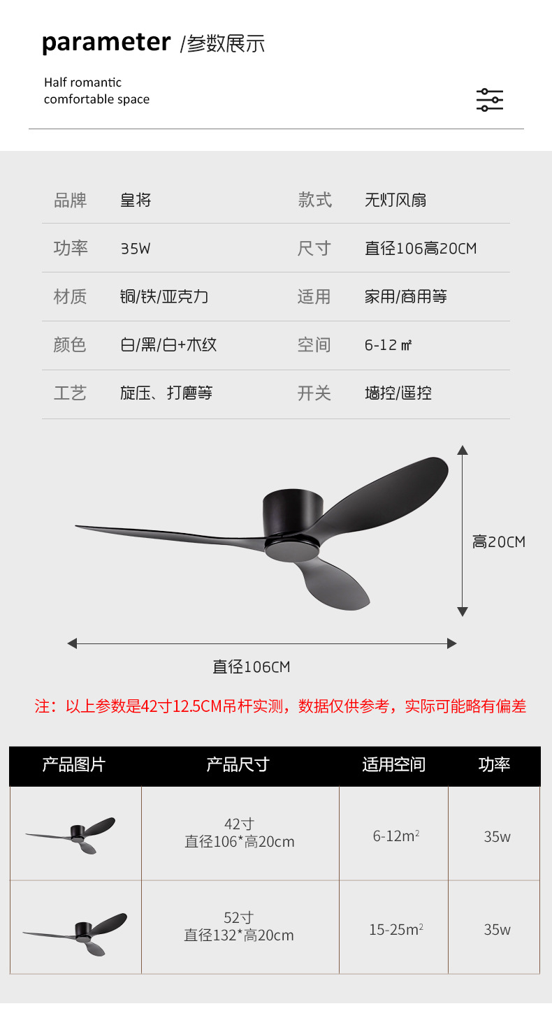 H大风力风扇灯餐厅客厅家用吊顶电扇灯商用吸顶工业吊扇工业风阿里巴巴