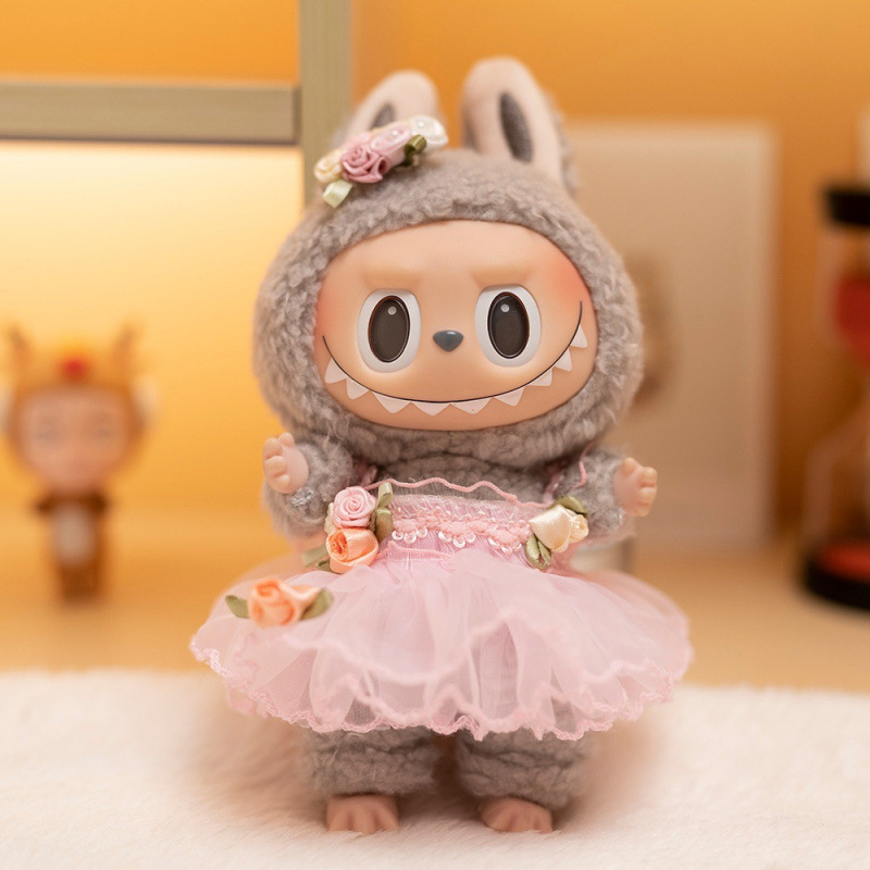 ソースメーカーのみの服】17cmペンダント ラブブ服 ブラインドボックス ラブブ人形 人形服 クールブラック カラフル|undefined