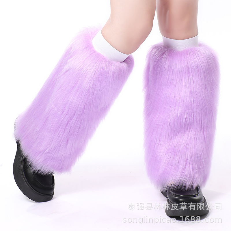 Otoño e Invierno exportación europea y americana original única imitación de piel de zorro cubierta de la pierna cubierta del zapato de la rodilla de las mujeres largo grueso caliente