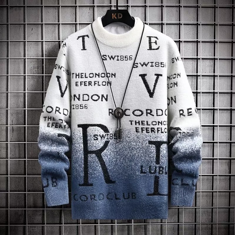 Men's Sweater Half-turtleneck Sweater Imitation Mink Velvet Thickened Base Shirt Winter Gradient Clothes Pullover Sweater Men's Sweater Half-turtleneck Sweater Imitation Mink Velvet Thickened Base Shirt Winter Gradient Clothes Pullover Sweater
