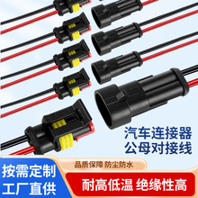 跨境2P汽车防水连接器插头18AWG公母对接线汽车防水接插件批发