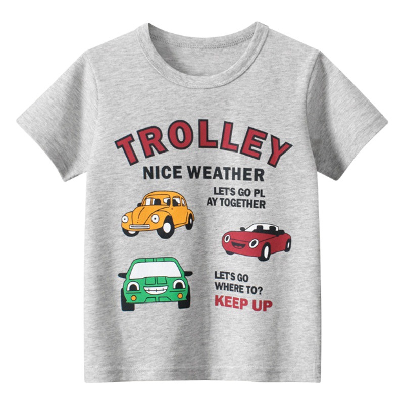 27 niños transfronterizos ropa para niños verano moda Camiseta de manga corta para niños coche Bebé Ropa para niños al por mayor suministro de primera mano