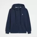 Zip-up Hoodie Navy Light Blue Logo