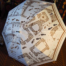 华纳正版授权哈利波特活点地图遇水变色雨伞直柄长柄伞原创周边