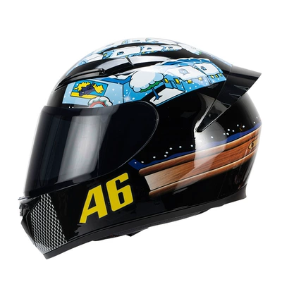 Retro Helmet Summer All Year Round, Motosiklet kaskı (dəbilqə) - black-snow-dance-m
