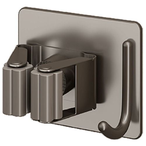 Gun gray mop wall-mounted clip hook bathroom punch-free multi-functional wall stainless steel broom fixed hanger