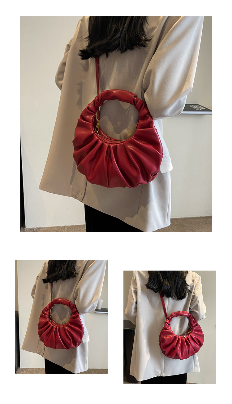 Cloud pleated for women in 2024, new underarm bag, single shoulder crossbody, niche texture, versatile, Korean version_voghion.com