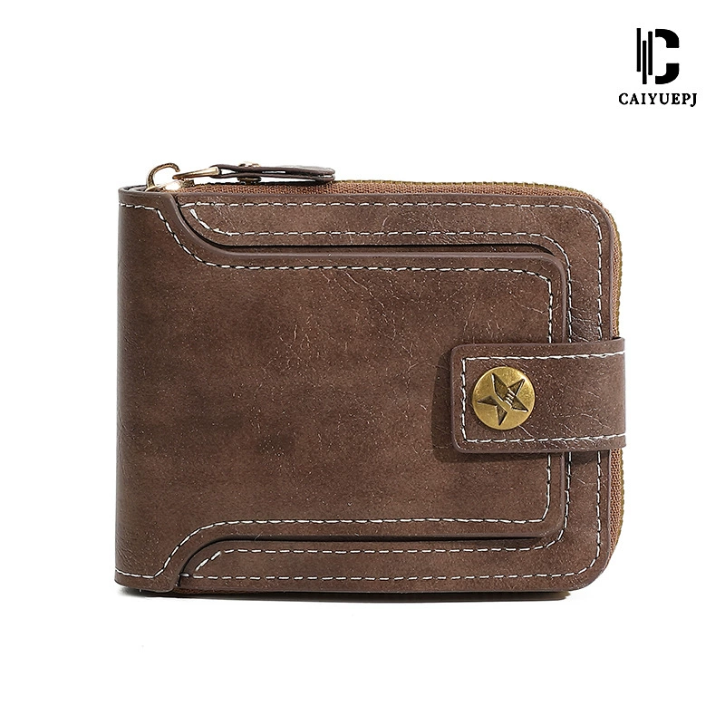 (Граница торговли), винтажный короткий универсальный держатель для карт с молнией, кошелек