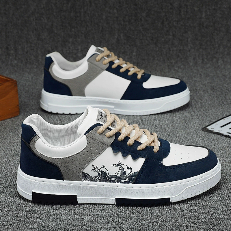 Мужская обувь с нишевым дизайном, новинка 2024 года, летние повседневные кроссовки на плоской подошве с низким верхом, модная универсальная Студенческая спортивная модная обувь