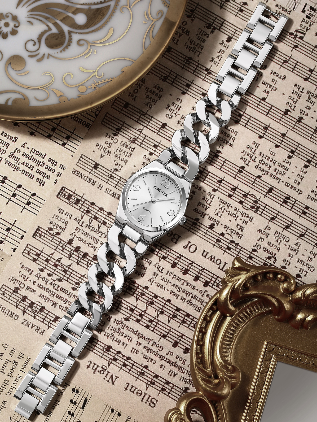 Silver shell white surface