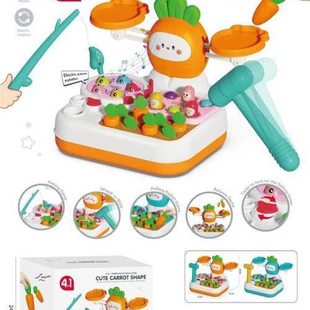 Игровой стол 4 в 1: стучалка морковки рыбалка весы