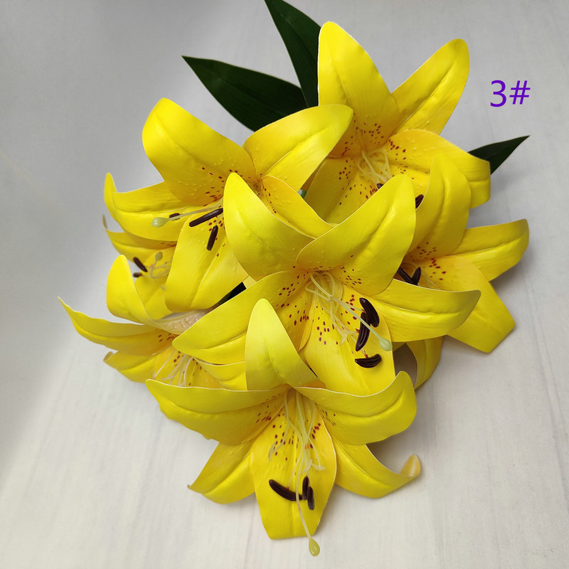 3D, 7 ramos de flores de lirio; decoración para pasillo de boda; pared floral; decoración de interiores; flores artificiales para fotografía; decoración de la habitación nupcial