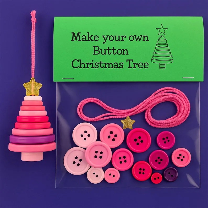 跨境Button Christmas decoration set DIY纽扣圣诞装饰套装|undefined