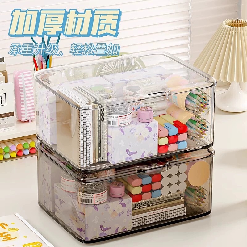 Desktop Acrylic Transparent Storage Box Flip-Top Desktop Cosmetics Dust-Proof Storage Box Snack and Miscellaneous Items Organizer Box Desktop Acrylic Transparent Storage Box Flip-Top Desktop Cosmetics Dust-Proof Storage Box Snack and Miscellaneous Items Organizer Box