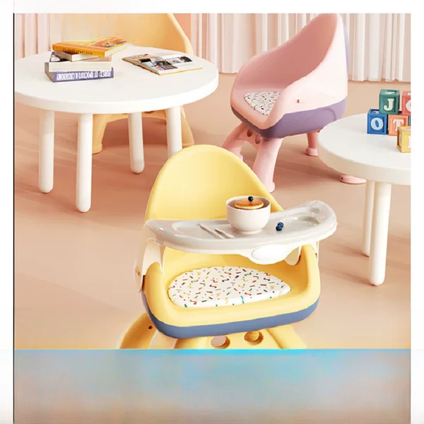 Children's Dining Chair Baby's Eating and Calling Chair Baby Multi-function Seat Household Small Dining Chair Bench Backrest Dining Table