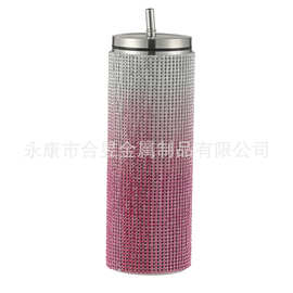 2021新品跨境专供欧美热销钻石保温杯金刚石贴钻杯高档运动水壶