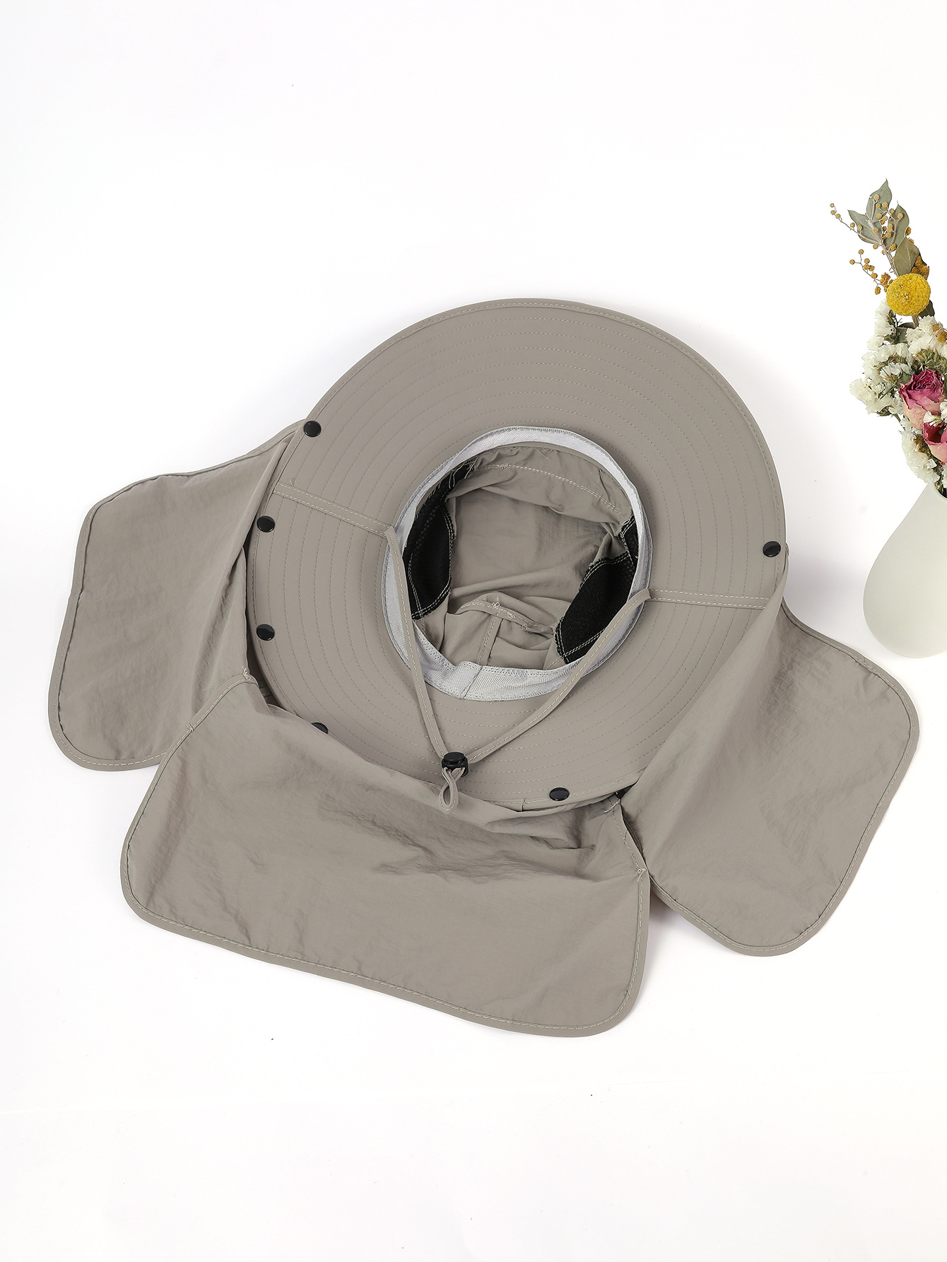 Sombrero de Sol de verano sombrero de los hombres sombrero de pesca sombrero de pescador desmontable cubierta de la cara al aire libre sombrero de sol unisex color sólido