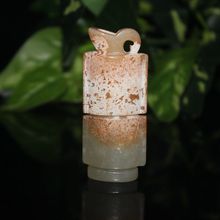 外贸热销古玉老玉玉琮挂件批发 明清仿古老岫玉玉琮挂件玉佩批发