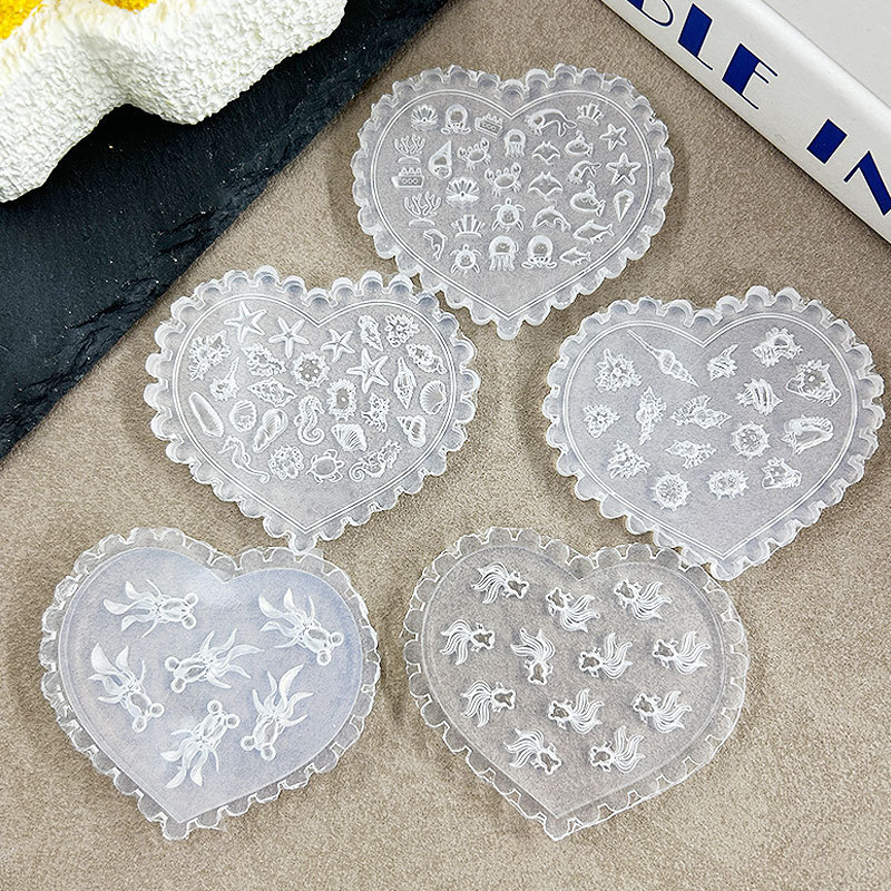 跨境爆款浮雕美甲装饰模具DIY滴胶美甲ins雕花胶蝴蝶金鱼指甲装饰|undefined