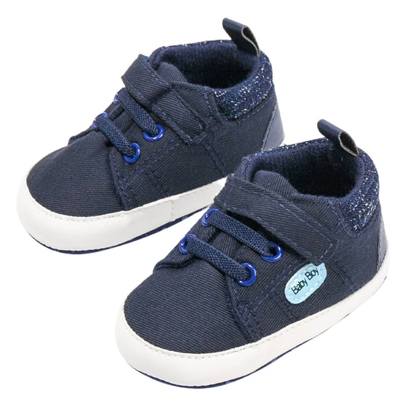 Дизайнерские детские прогулочные туфли для детей от 0 до 1 года, весенне-осенняя обувь для малышей, мягкая тканевая подошва на шнуровке, нескользящие кеды, нескользящие и износостойкие.