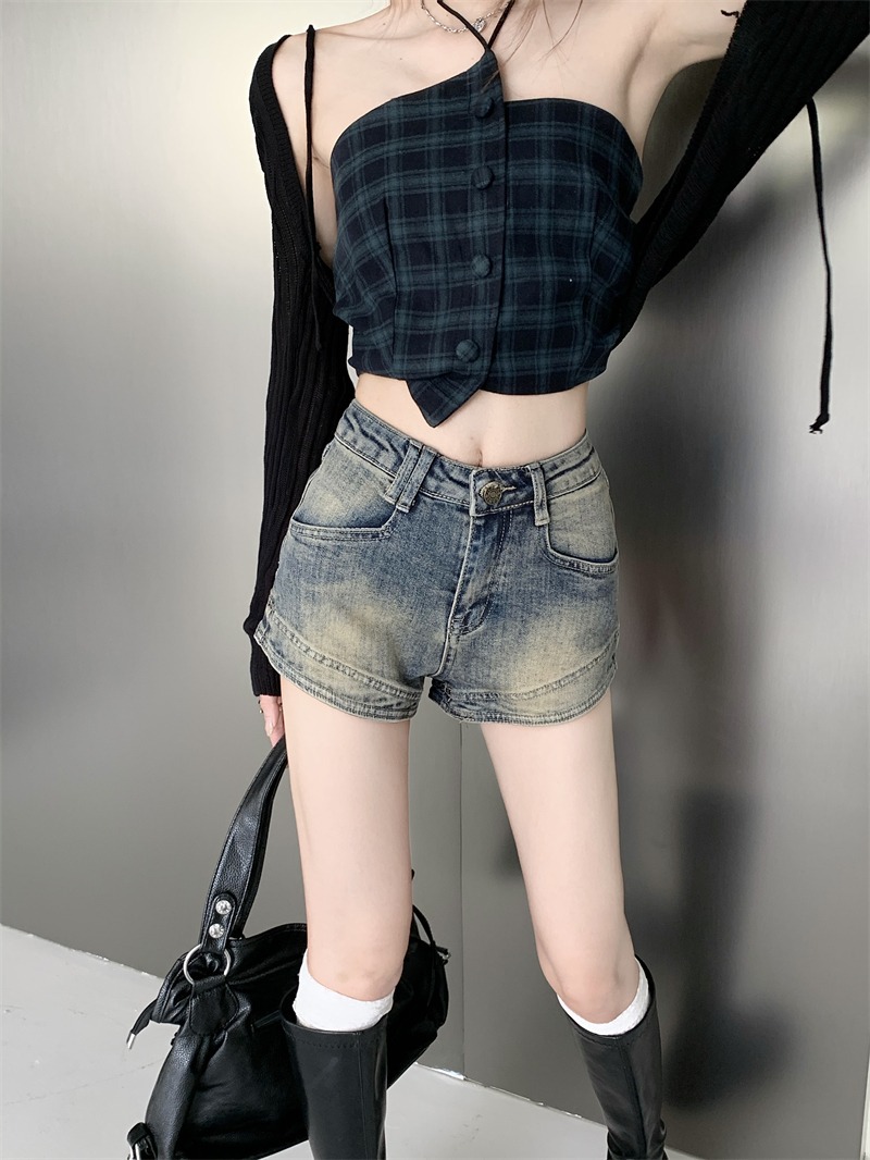 Women's Holiday Daily Streetwear Solid Color Shorts Distressed Washed Jeans Straight Pants display picture 5