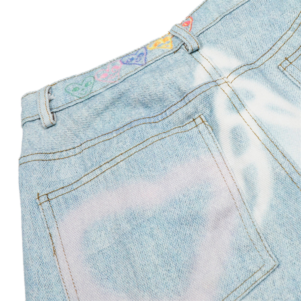 Men's Tie-Dye Gradient Jeans - High Street Vibe, Loose Fit, Wide Leg, Straight Cut, Distressed Wash, Casual Streetwear For Men ( Blue, S-XL)_mkmklike.com