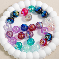 海蒂家30-50顆鎏金歲月電鍍通孔直孔圓珠DIY手工串珠飾品配件批發