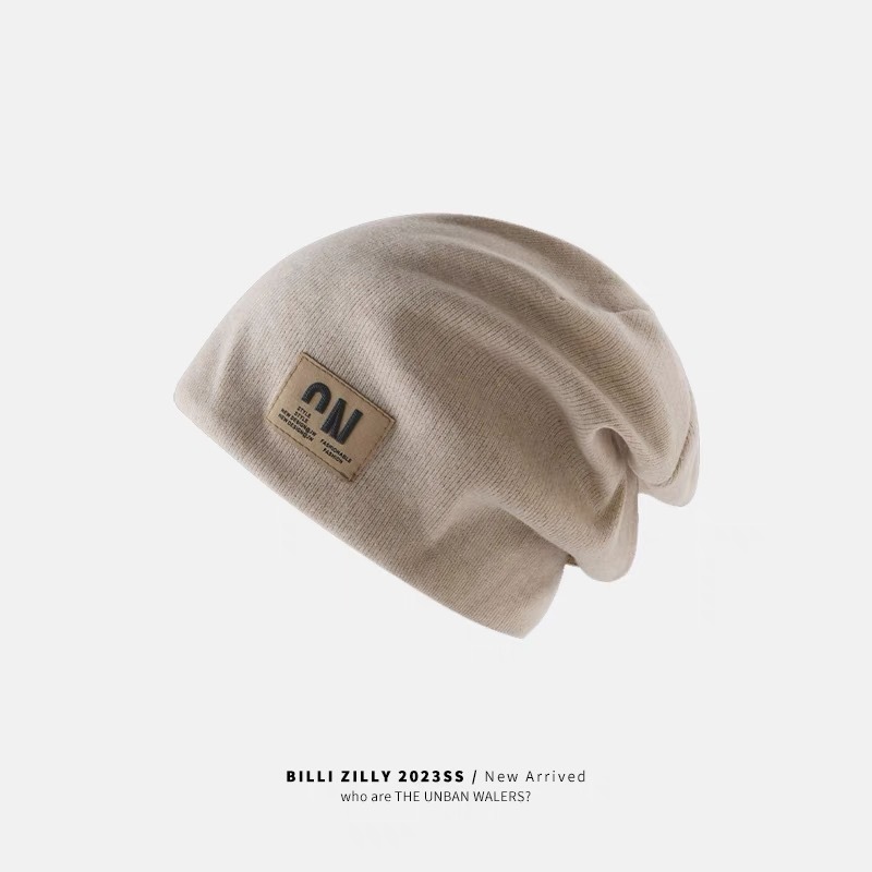 Lässige Strickmütze für Damen, Herbst und Winter, für großen Kopfumfang, gesichtsschlankmachend, gestrickt für die Zeit nach der Geburt_voghion.com